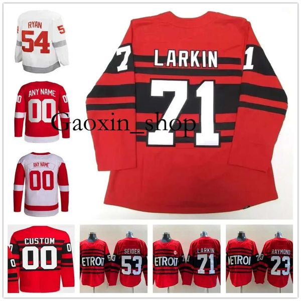 Gaoxin Personalizado Detroit Hóquei Jersey Dylan Larkin Lucas Raymond Moritz Seider Alex Debrincat Tyler Bertuzzi Steve Yzerman Zetterberg David Perron