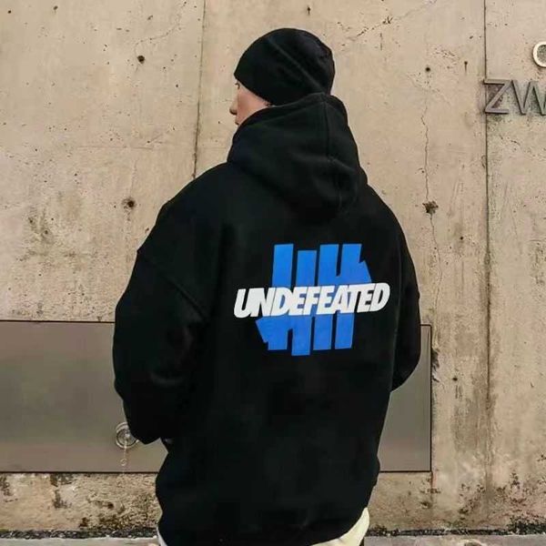 Мужские толстовки с капюшоном Undefeated, толстовки из 100% хлопка, американский модный бренд, непобедимый свитер с капюшоном и пятью полосками, свободное уличное пальто с буквенным принтом 984