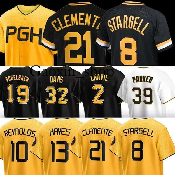 Gaoxin Pittsburgh Roberto Clemente Pirates City Maglie da baseball Henry Davis Ke'bryan Hayes Willie Stargell Bryan Reynolds Oneil Cruz David Bednar