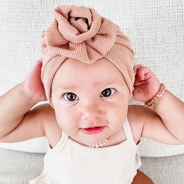 Chapéus primavera verão nascido bebê menina bowknot turbante nó cabeça envoltórios infantis crianças gorro gorro chapéu pogal adereços