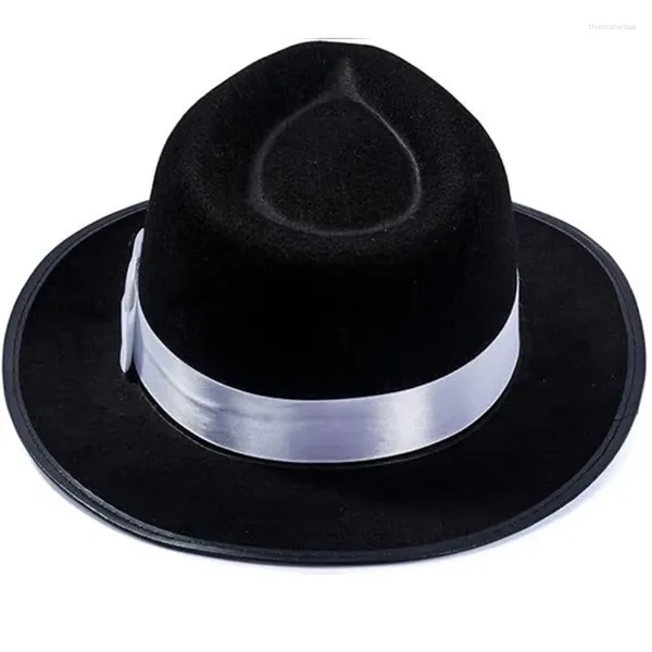 Berets Adult Panama Cap Flat Top Hat Oktoberfest Round MagicShow Headwear Masquerade Accessories Role Play Felt Fedora