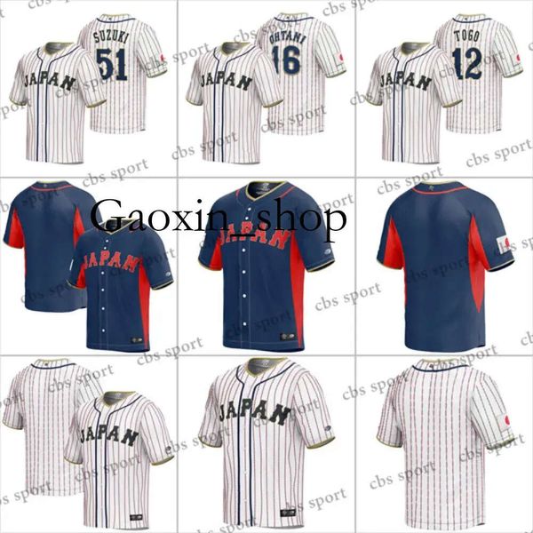 Gaoxin CUSTOM 16 Shohei Ohtani Team Japan Джерси 2023 Бейсбольные майки WBC Yu Darvish Seiya Suzuki Roki Sasaki Oshinobu Yamamoto Shot