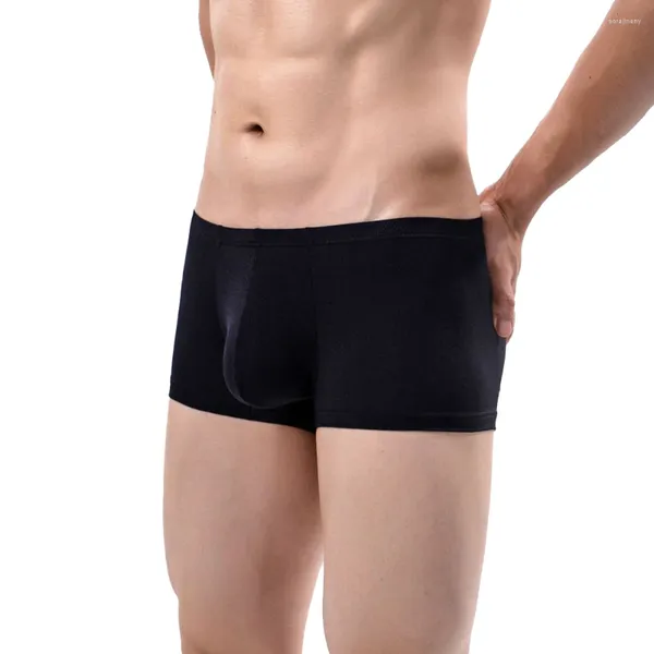 Unterhosen Sexy Männer Boxer Big Pouch U Convex Unterwäsche Hip Lift Sheer Briefs Enge Low Rise Shorts Trunks Solide atmungsaktiv