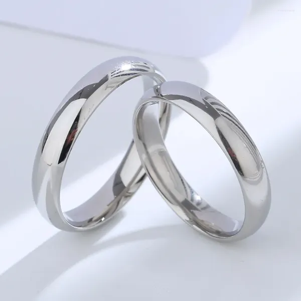 Cluster Ringe Buyee 925 Sterling Silber Klassische Paare Ring Sets Licht Polieren Einfache Finger Für Frau Mann Hochzeit Edlen Schmuck kreis