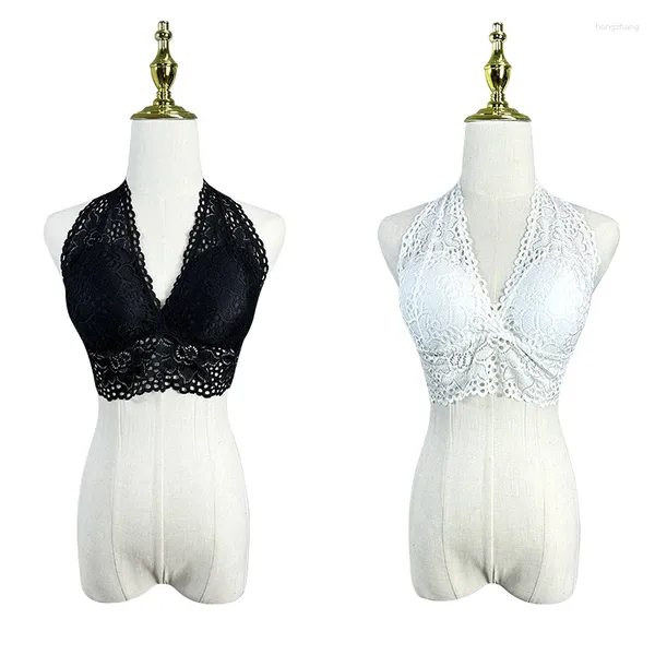 Stage Wear White/Black Lace Latin Dance Colet Women Halterneck Tops