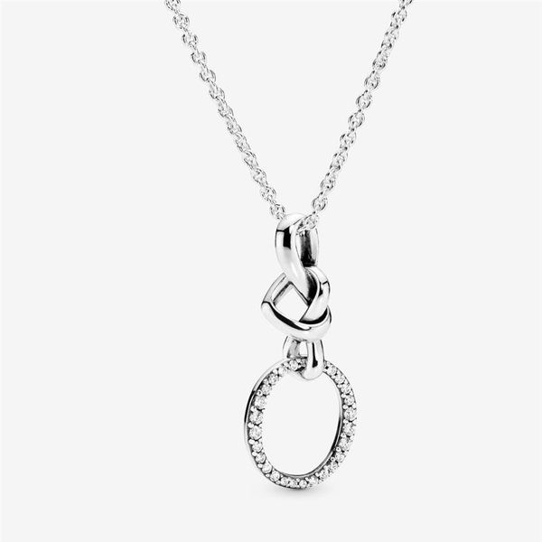 Nova chegada 100% 925 prata esterlina atada coração pingente colar moda jóias fazendo para presentes femininos 286k