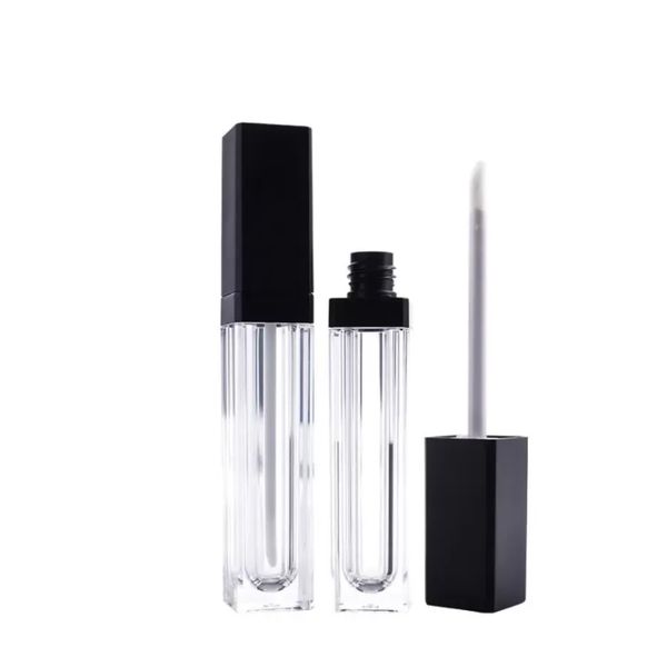 Tubo per lucidalabbra vuoto 5ML Contenitore per lucidalabbra Contenitore per olio per labbra per trucco Tubi di plastica quadrati con BJ all'ingrosso