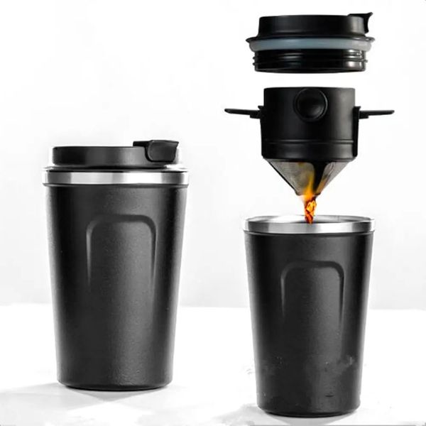 Kaffeefilter Wiederverwendbarer Filter Tragbarer Reisebecher-Set Handgefertigter Dripper Teetasse Topf Coffeeware Camping Produkt 231216