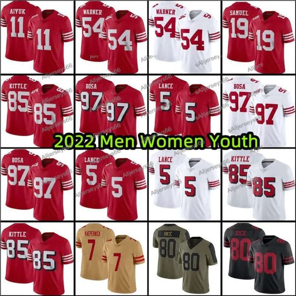 Francisco 5 Trey Lance 23 Christian Mccaffrey Maglia Fred Warner 97 Nick Bosa Deebo Samuel Jerry Rice Javon Kinlaw Raheem Maglia cucita