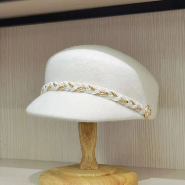 Casquettes de baseball Haute qualité japonais 100% laine tricoté à la main décoratif chapeau équestre femmes rétro casquette de baseball mode feutre chapeau 231216