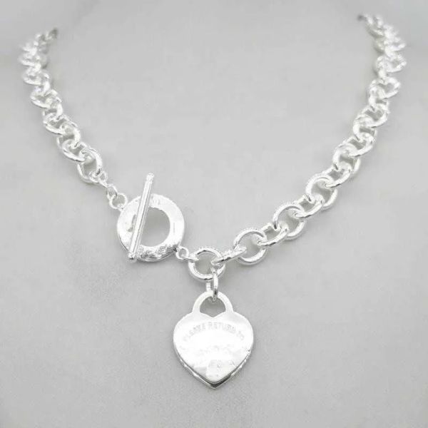 Дизайн женское серебряное ожерелье в стиле TF Кулон-цепочка Ожерелье из стерлингового серебра S925 Ключ сердце любовь яйцо бренд Подвеска Шарм Nec H09181