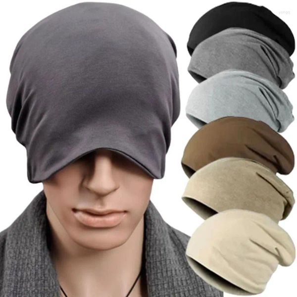 Berretti Moda Autunno Inverno Berretti caldi Cappello Tinta unita Baggy Slouchy Fordable Skullies Per uomo Donna Outdoor Cofano a prova di freddo