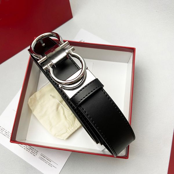 Cinture per uomo Designer maschio Clemence di alta qualità Cintura in pelle nera Fibbia per cintura cava Cinturino in vera pelle Fibbia con lettera fantasia di lusso per pantaloni jeans A 3,4 cm