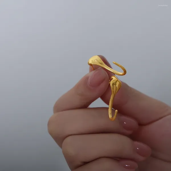 Ohrstecker Trend minimalistische Schlange für Frauen vergoldet Edelstahl S-Form wasserdicht Schmuck Großhandel