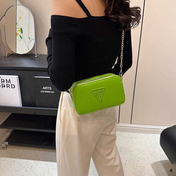 Bolsos de diseñador de lujo populares, bolso cruzado multifuncional de color puro, bolso cruzado liso para mujer, bolso de hombro, bolso de hombro con cadena dorado informal