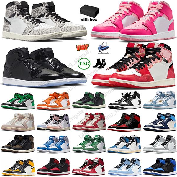 Mit Box Jumpman 1 OG Basketballschuhe 1s für Männer Frauen Designer gewaschen rosa weiße Zementstärker verloren und gefunden Denim 1s Outdoor Sneakers Sport Big Size 13 13