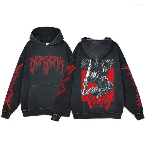 Anime Hoodies Siyah Sweatshirts Anime Erkekler Manga Berserk Hoodie Vintage Pamuk Hiphop Sokak Giyim Büyük Boy Hoody Teps Unisex Giysileri 832 726 845 554