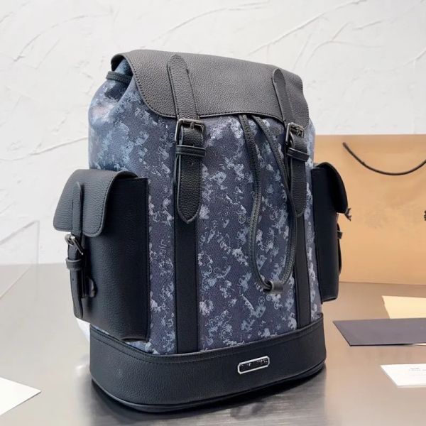 Designer-Rucksack, Schwarz, Reiserucksack, Handtaschen, Herren, Damen, Leder, Schultasche, luxuriöser modischer Rucksack, Schultertasche, Büchertasche