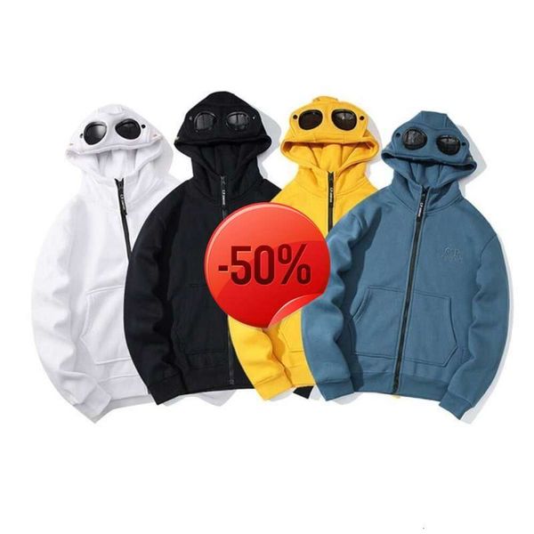 Uomo Hop 30% di sconto~Streetwear Felpa con lenti rotonde sui fianchi Pullover in puro cotone con cappuccio in pile Harajuku Felpa con cappuccio oversize