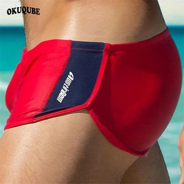 Badebekleidung Herren Badeanzug Atmungsaktive Badebekleidung Kordelzug Bund Beachwear Schnell trocknende elastische Badehose Schwarz Blau Rot Badehose SXL 2205