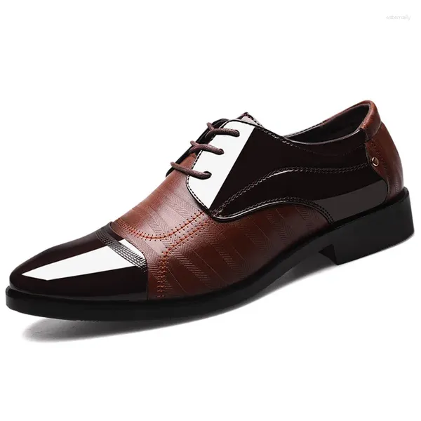 Sapatos de vestido 2023 Luxo Mens Patent Couro Oxford para Homens Negócios Marca Italiana Casamento Formal