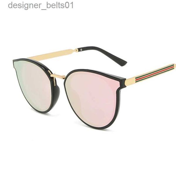 Sonnenbrille Mode Cateye Sonnenbrille Frauen Vintage Biene Metall Sonnenbrille Für Frauen Rosa Spiegel Retro Einkaufen Luxus Oculos femininoL231218