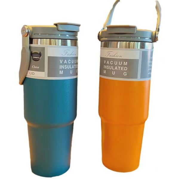 Tazza doppia per bevanda portatile americana, tazza thermos in acciaio inossidabile 304, tazza per auto, tazza portatile per lingotti di ghiaccio per auto, tazza di caffè