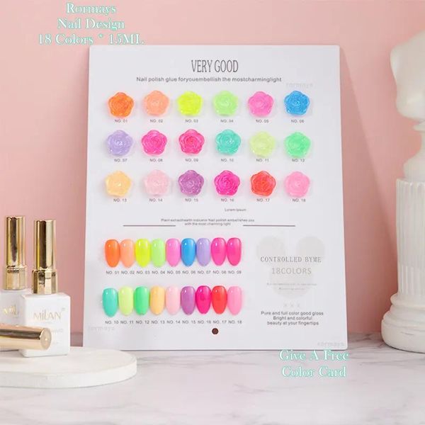 Smalto Rormays 18 colori gel per unghie set 15 ml Summer Candy fluorescente semipermanente vernice gel UV LED immersione luce al neon per unghie sal