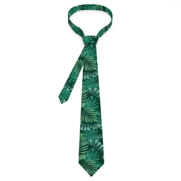 Fliegen Grüne Palmblätter Krawatte Tropischer Blattdruck Hochzeit Party Hals Retro Trendy Für Erwachsene Kragen Krawatte Geschenk