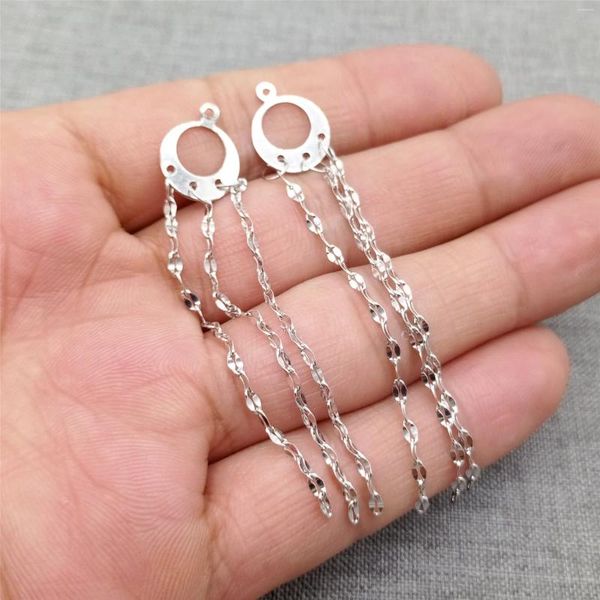 Ohrstecker aus 925er-Sterlingsilber mit Kettenquasten-Charms und Rhodiumbeschichtung für die Herstellung von Ohrring-Schmuck