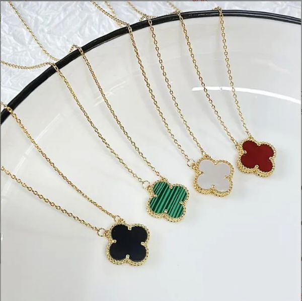 Modedesigner Anhänger Halsketten für Frauen elegant 4/vier Blattkleemen Medaillon Halskette