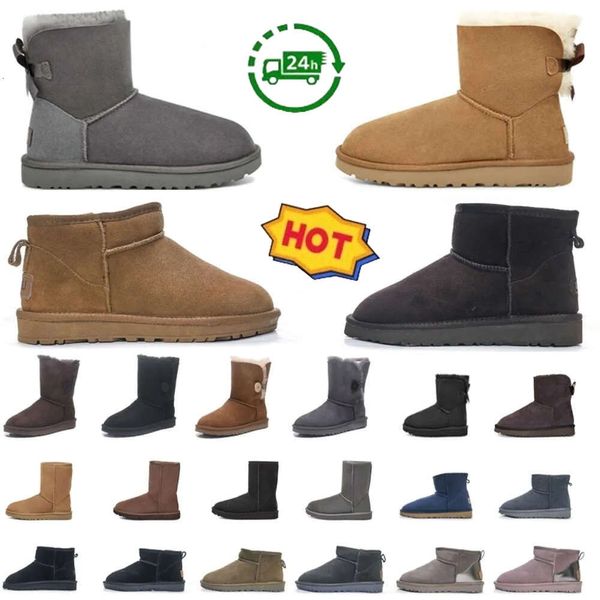 Australia bottes uggliss Stivali corti classici alti ultra mini Platform Chestnut Nero Driftwood Forest Night Goat Charcoal scarpe da donna sopra il ginocchio