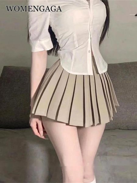 Elbise womengaga jk lolita kawaii seksi sıcak sonbahar öğrenci yüksek bel pilili mini etek skorts kızlar Koreli kadın sevimli etekler v8tv
