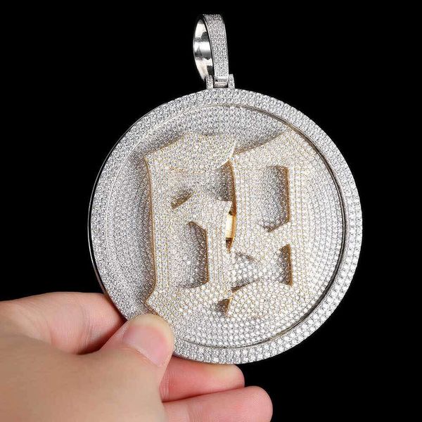 Preço da fábrica VVS Pingente de disco moissanite personalizado 925 Sterling Silver Rapper Iced Out Colar Hip Hop Homens Mulheres Jóias