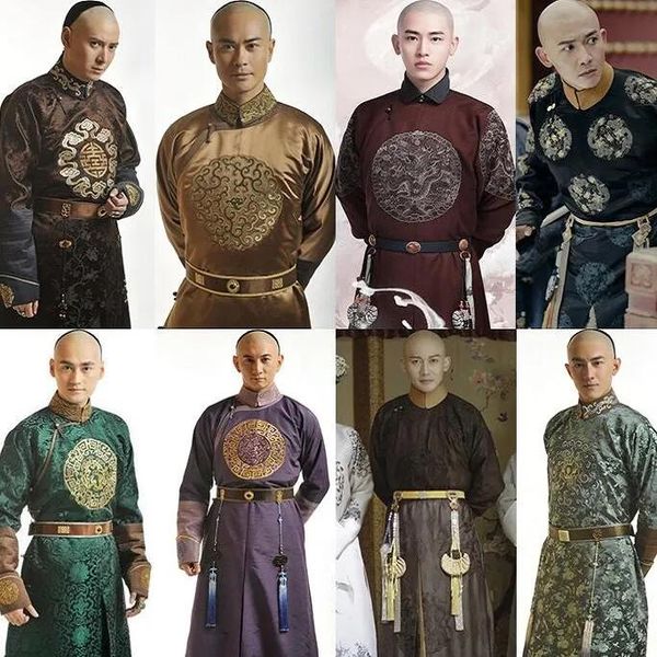 Abbigliamento Manchu Dinastia Qing uomini abiti dell'antica Cina fratello dell'imperatore COSTUME Principe abiti antichi Antica veste del Signore di Baylor