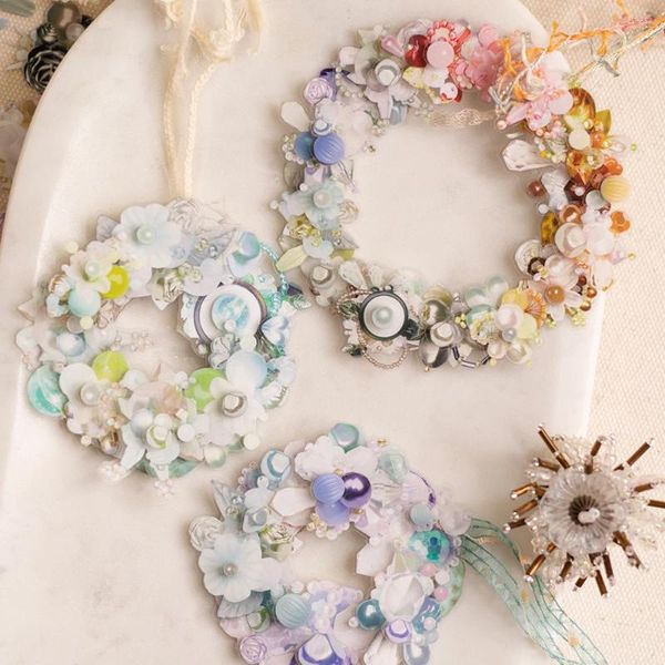 Envoltura de regalo Loidesign Vintage Beads Floral Washi PET Cinta Planificador DIY Tarjeta Haciendo Scrapbooking Plan Etiqueta decorativa
