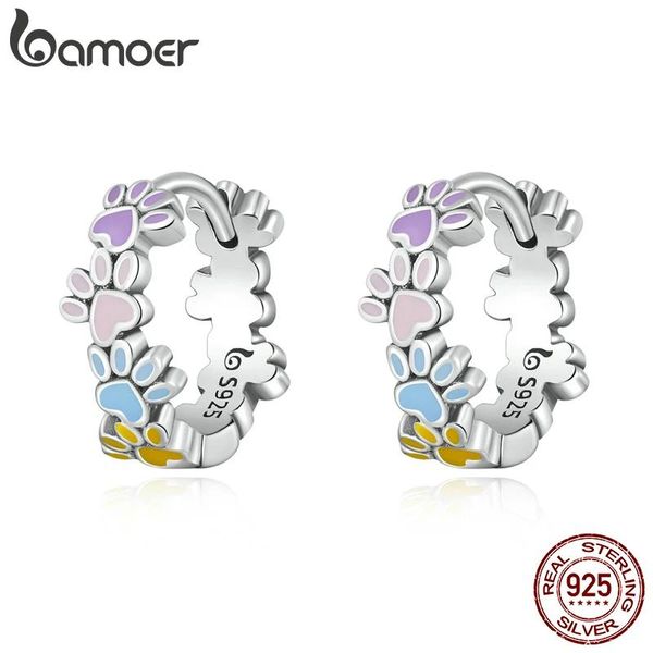 Stud Bamoer nuovo arrivo Sterling Sier colorato carino zampe fibbie per orecchie per donne orecchini in argento Sterling gioielli regalo per feste