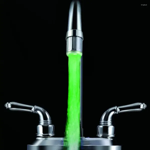 Küchenarmaturen, Duscharmatur, einfach zu installieren, Farbwechsel, Universal-Adapter, wassersparender LED-Wasserhahn, 7 Farben Licht