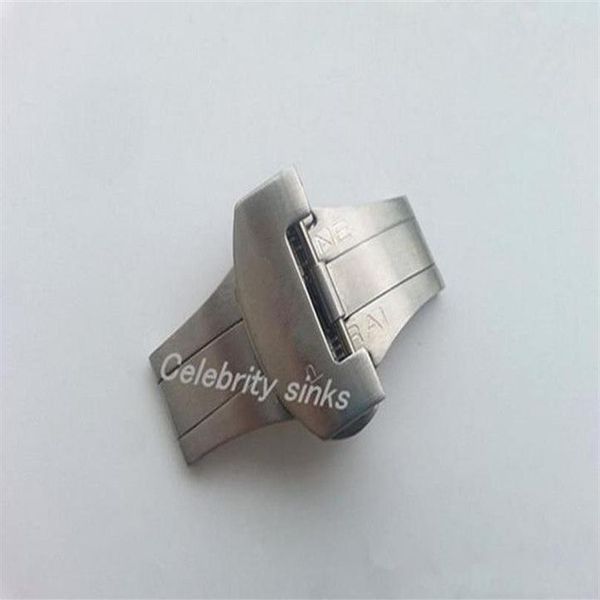 22mm nova alta qualidade de aço inoxidável esfrega implantação polido sólido dupla borboleta fivela pulseira pulseira fecho uso para p253y