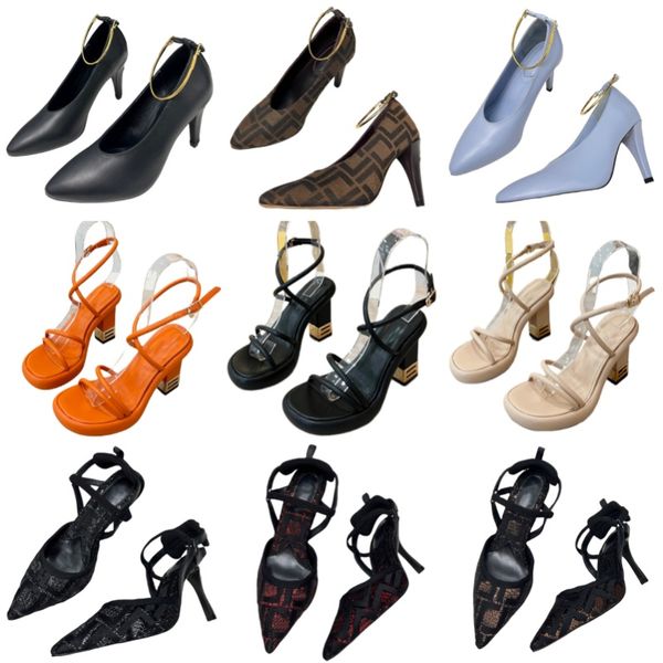 Sandals Cross Markenplattform Schuhe Klassische Frauen Designer Schuhe Top Leder High Heels Luxus Metallbrief Hochzeitschuhe Chunky Heel New Fashion Ladies Schuhe