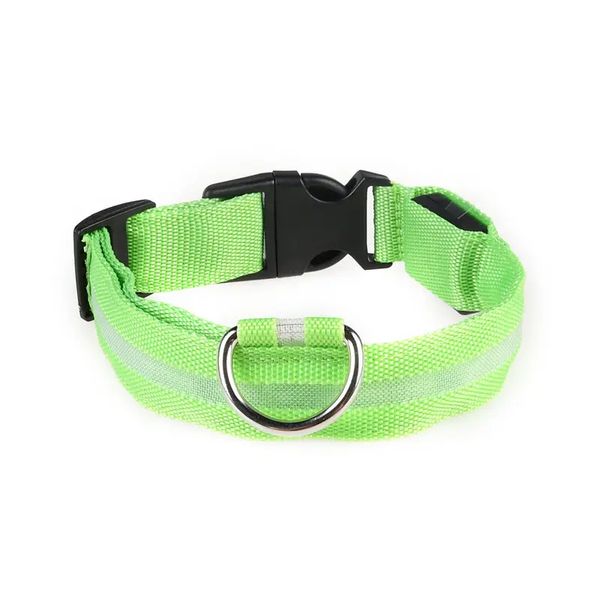 LED-Hundehalsband, über USB wiederaufladbar, beleuchtetes Halsband, verstellbar, bequem, weiches Netz-Sicherheits-Hundehalsband für kleine, mittelgroße und große Hunde (groß, neongrün)