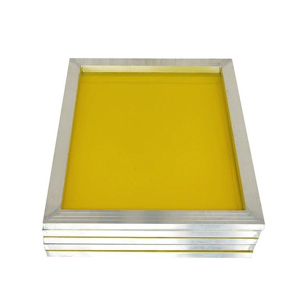Quadro de impressão de tela de alumínio 43 31cm esticado com malha amarela de poliéster com impressão de seda branca 120T para placa de circuito impresso T2005268w