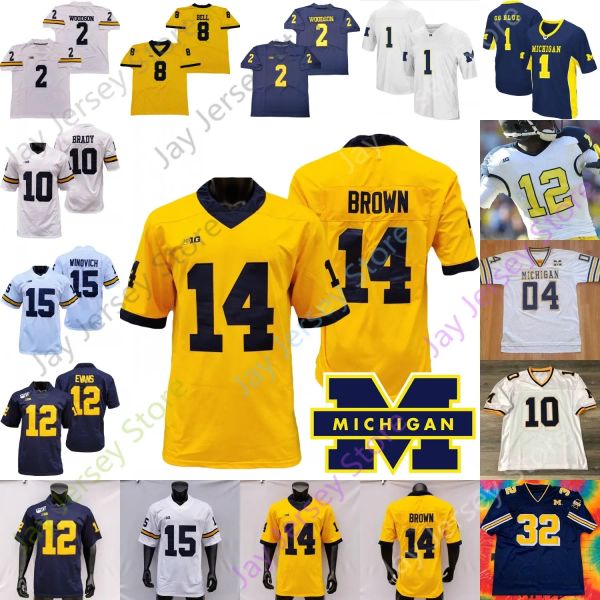 Personalizado Michigan Woerines Football Jersey NCAA College Shea Patterson Dylan Mccaffrey Tarik Black Nico Collins Christian Turner Mckeon John