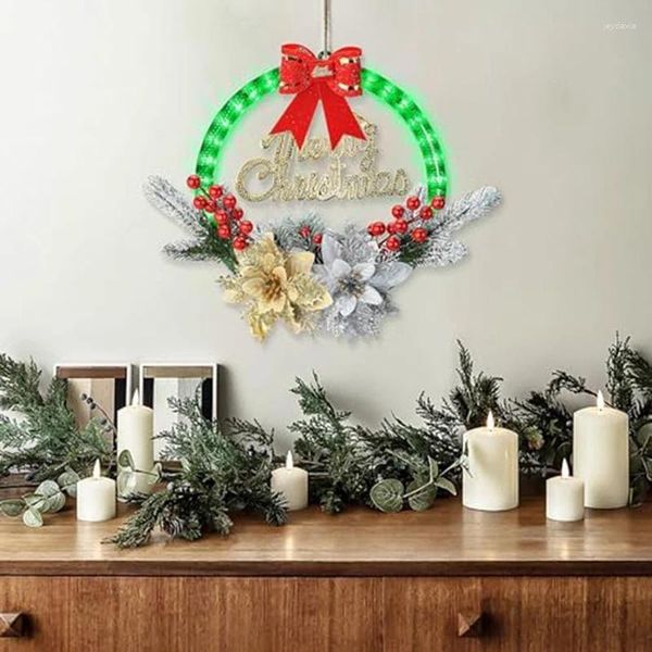 Fiori decorativi 1 pezzo di ghirlande natalizie per la porta d'ingresso come mostrato PS LED Picks Green Pretty Garland Decor