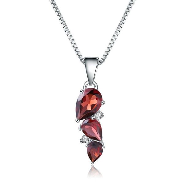 Gem's ballet 925 prata esterlina pedra de nascimento 2 94ct natural garnet pedra preciosa pingente colar casamento jóias finas para mulher pa262n