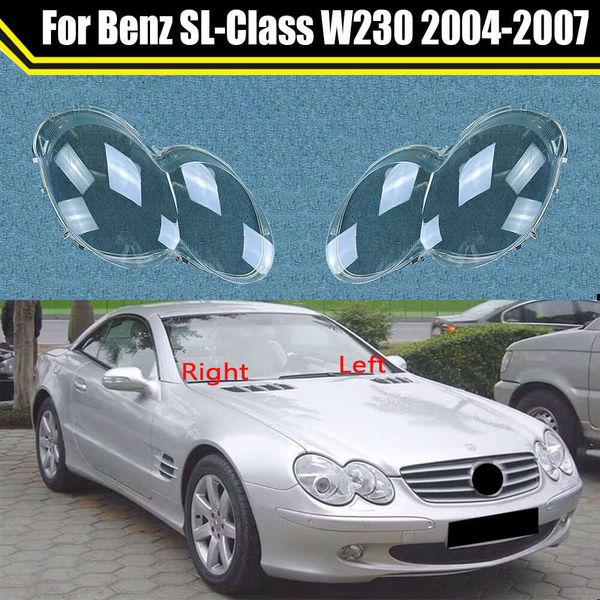 Авто колпачки для фар для Benz Sl-class W230 2004-2007, крышка объектива фар автомобиля, абажур, крышка фары, стеклянный корпус