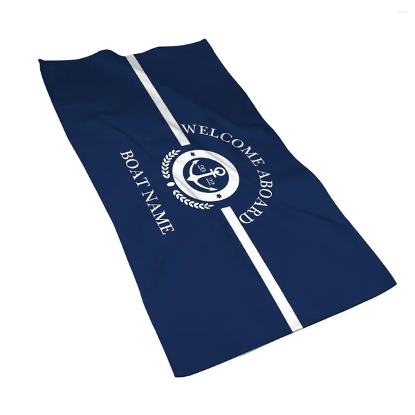 Asciugamano Blu Scuro Serie Nautica Asciugamani da Bagno per la Casa El Microfibra Personalizzabile 40 70