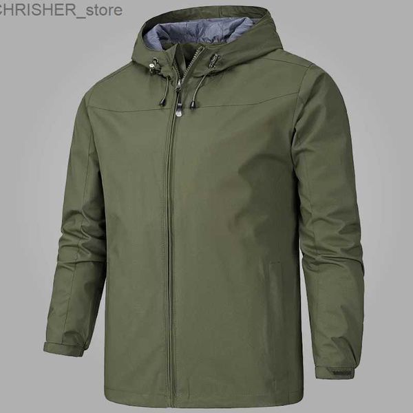 Giubbotto tattico da uomo Bomber Giacca da esterno impermeabile Giacca a vento Casual Cappotto maschile Felpa con cappuccio da uomo Tattico Verde militare Abbigliamento Viaggio Trekking CappottoL231218