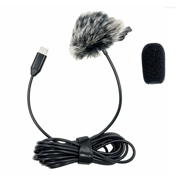 Mikrofone, reisefreundlich, Typ C, Lavalier-Ansteckmikrofon, zum Anstecken, hohe Empfindlichkeit, langlebig, ideal für Aufnahmen im Freien E1YA