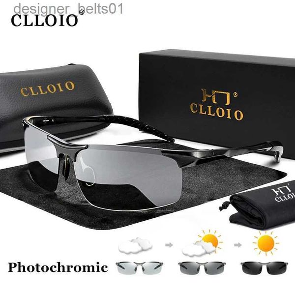 Sonnenbrille CLLOIO Aluminium Photochrome Sonnenbrille Männer Polarisiert Tag Nacht Fahren Chamäleon Brille Blendschutz Ändern Farbe Sonnenbrille UVL231218